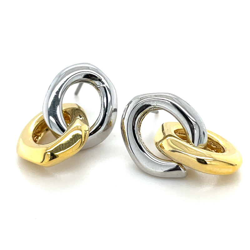 GOLD AND RHODIUM PLATED EARRINGS