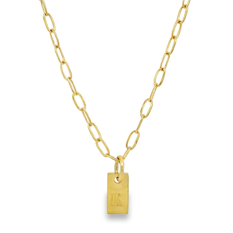 GOLD PLATED STAINLESS STEEL INITIAL NECKLACE  #805-00793