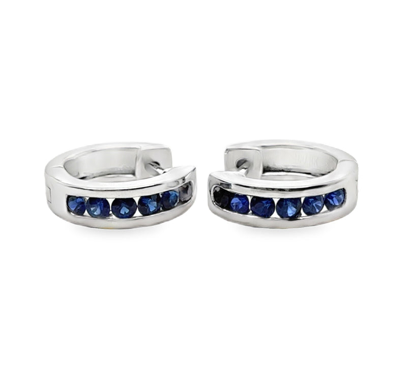 14K WHITE GOLD SAPPHIRE EARRINGS  #210-00456