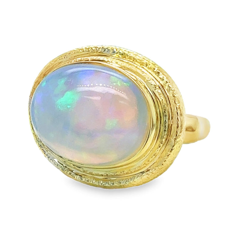 14K YELLOW GOLD OPAL RING  #200-00490