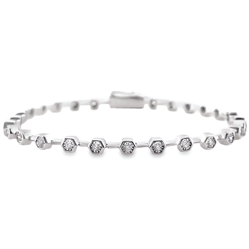 14K WHITE GOLD DIAMOND BRACELET  #170-00152
