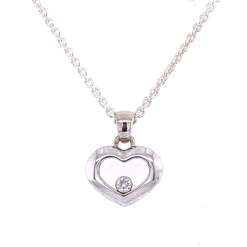 STERLING SILVER DIAMOND HEART NECKLACE