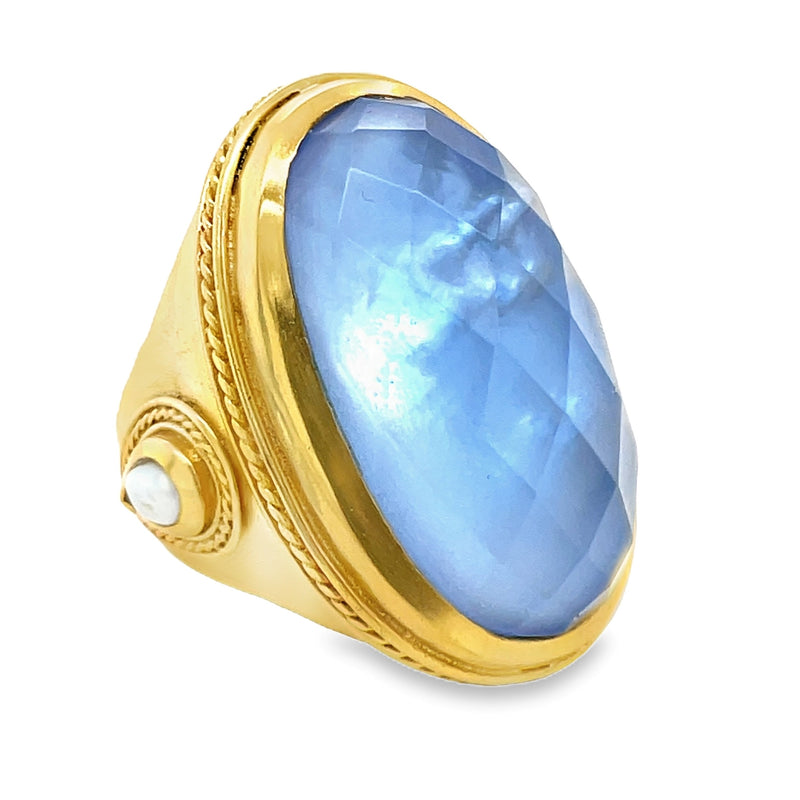 GOLD PLATED  CHALCEDONY RING  #800-00680