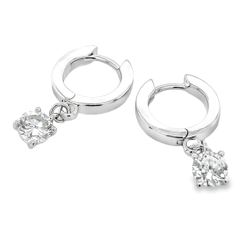 14K WHITE GOLD DIAMOND EARRINGS  #150-00295
