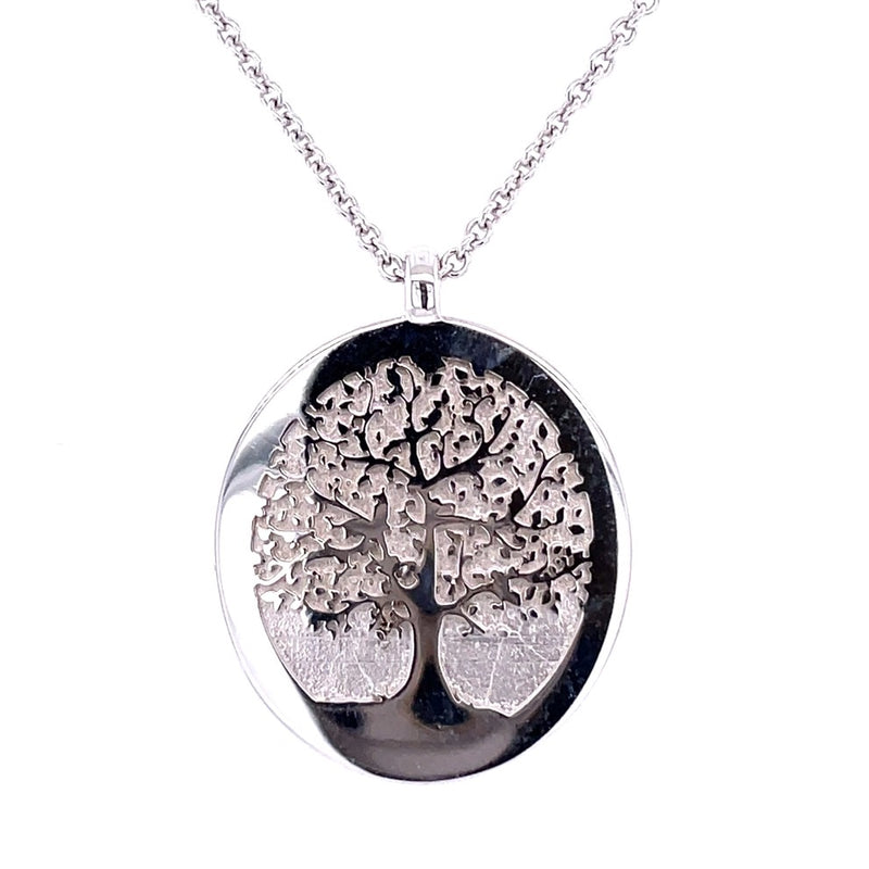 14K WHITE TREE OF LIFE NECKLACE