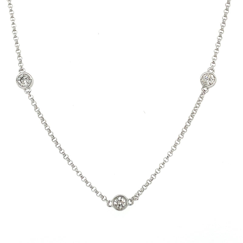 14K WHITE GOLD DIAMOND NECKLACE