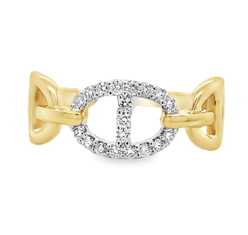 14K YELLOW AND WHITE GOLD DIAMOND RING   #130-00274