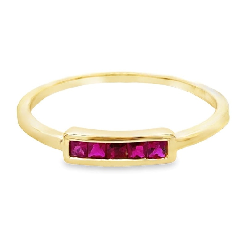 14K YELLOW GOLD RUBY RING  #200-00427