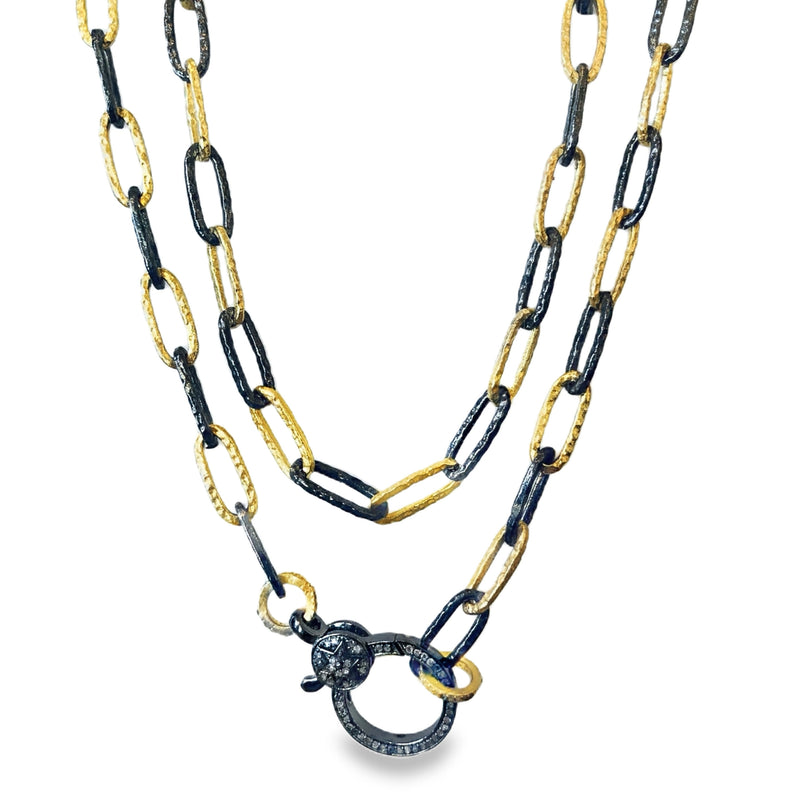 STERLING SILVER AND GOLD PLATED NECKLACE  #600-00418
