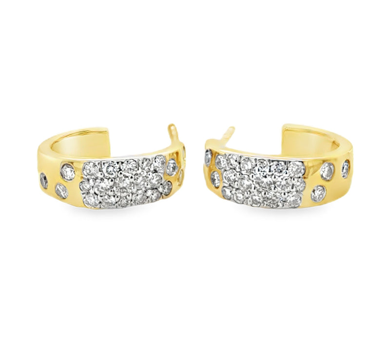 14K YELLOW GOLD DIAMOND EARRINGS  #150-00574