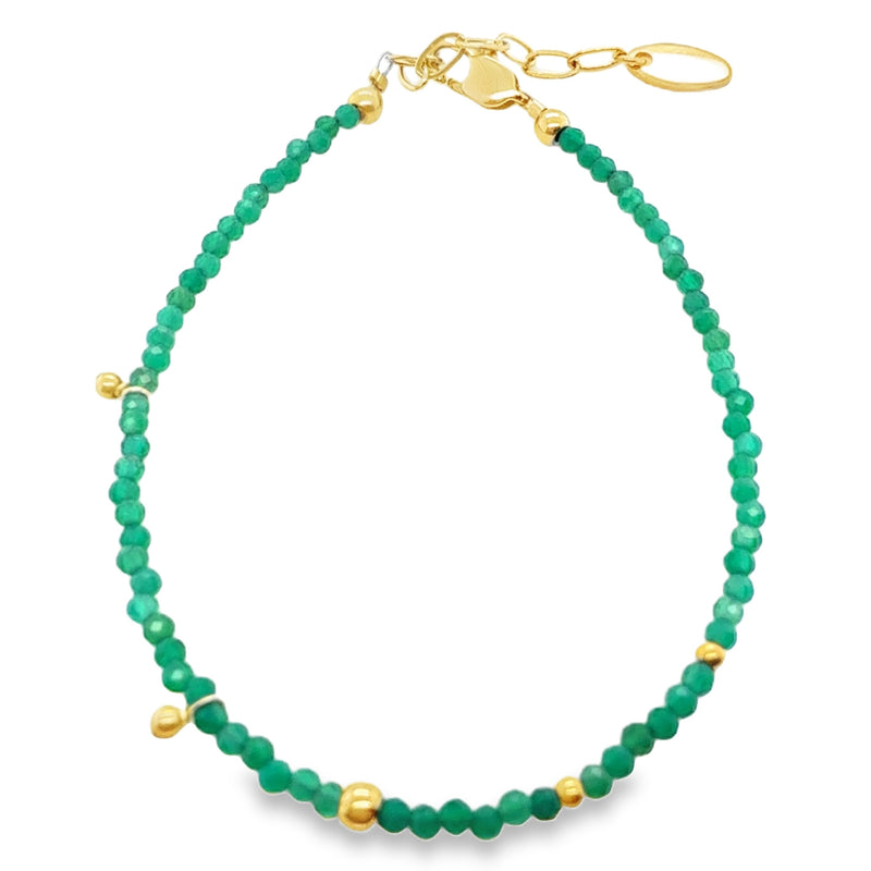 GREEN ONYX BEADED BRACELET  #807-00851