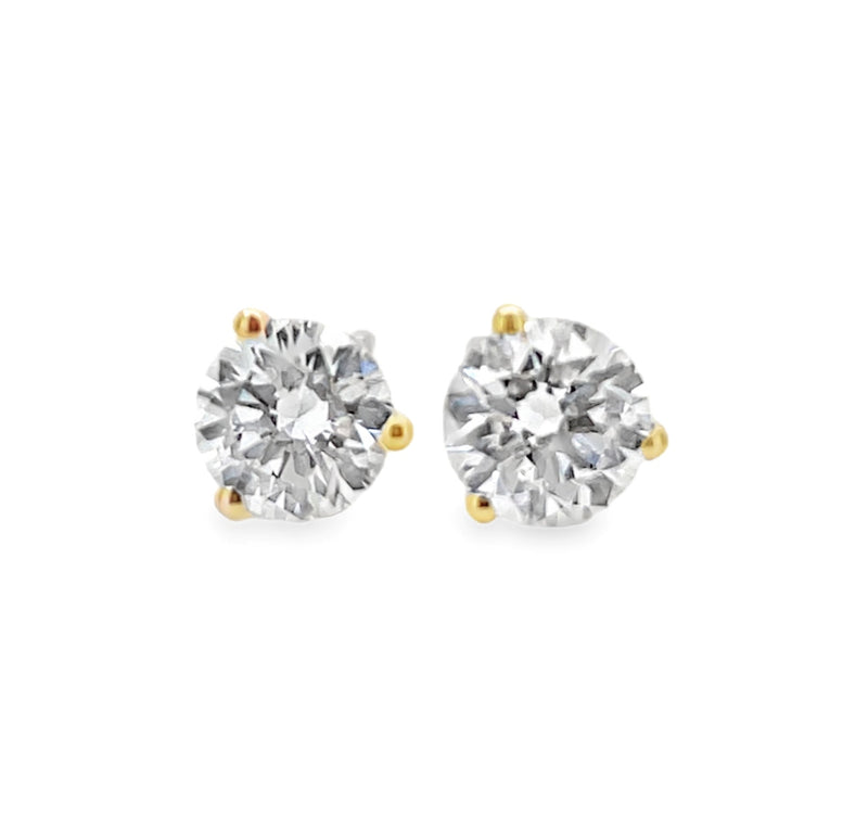 14K YELLOW GOLD DIAMOND EARRINGS  #150-00459