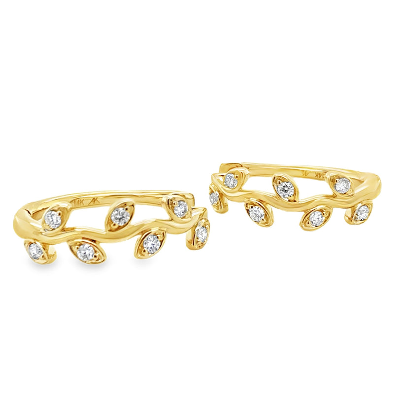 14K YELLOW GOLD DIAMOND EARRINGS  #150-00524