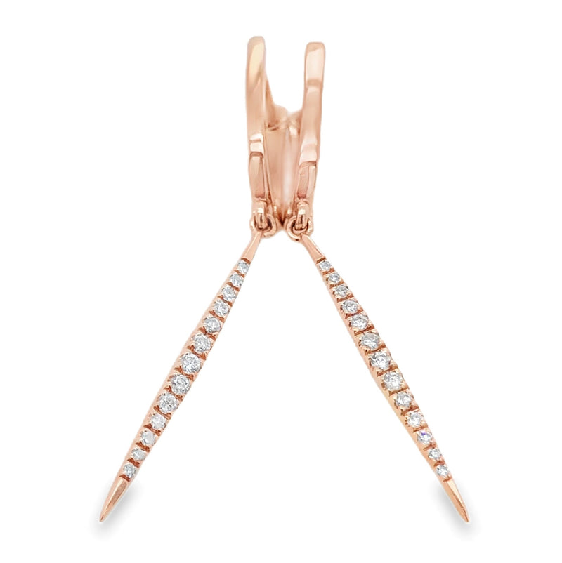 14K ROSE GOLD DIAMOND EARRINGS  #150-00481