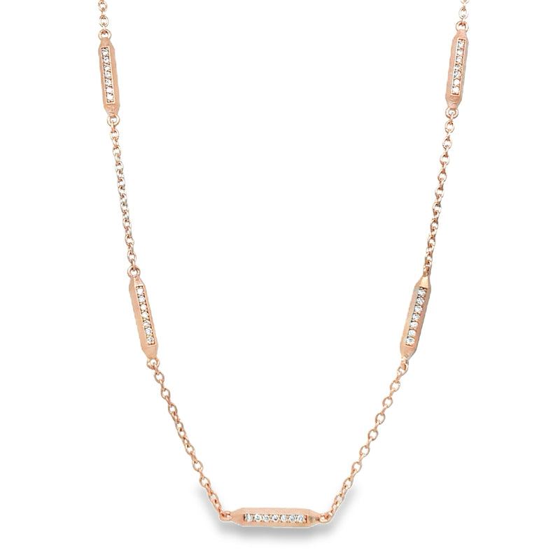 14K ROSE GOLD DIAMOND NECKLACE  #165-00160