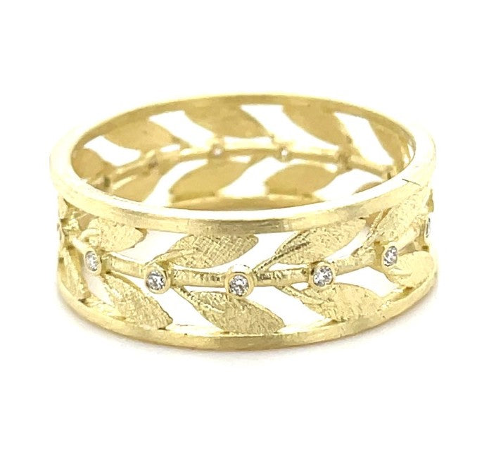 18K YELLOW GOLD DIAMOND BAND