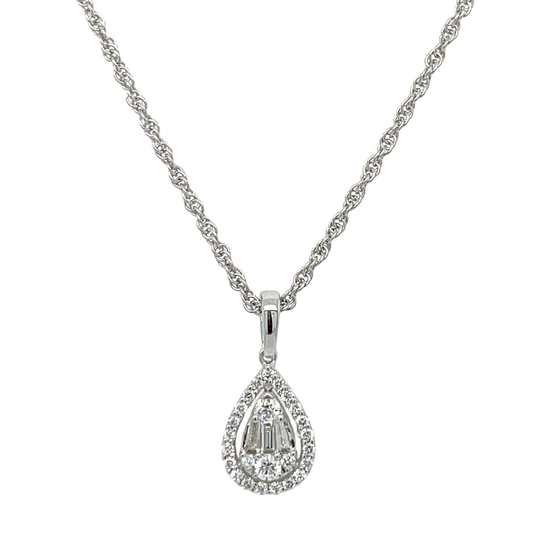 14K WHITE GOLD DIAMOND NECKLACE