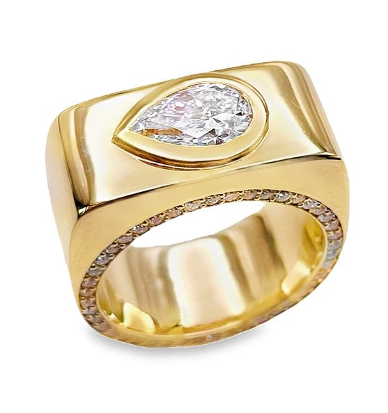 14K YELLOW GOLD DIAMOND RING  #130-00235