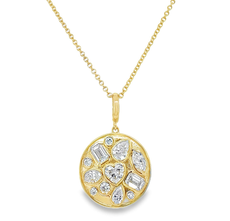 14K YELLOW GOLD DIAMOND NECKLACE  #160-00375
