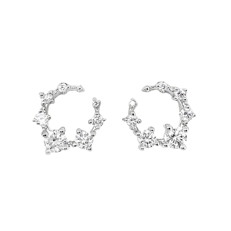 18K WHITE GOLD DIAMONDS EARRINGS  #150-00479