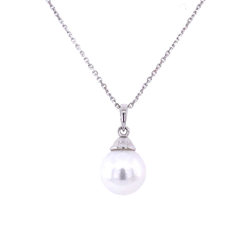14K WHITE GOLD PEARL NECKLACE