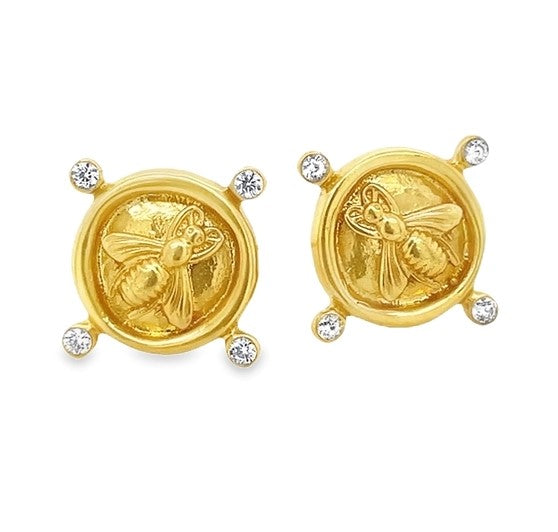 24K GOLD PLATED BEE EARRINGS  #800-03807
