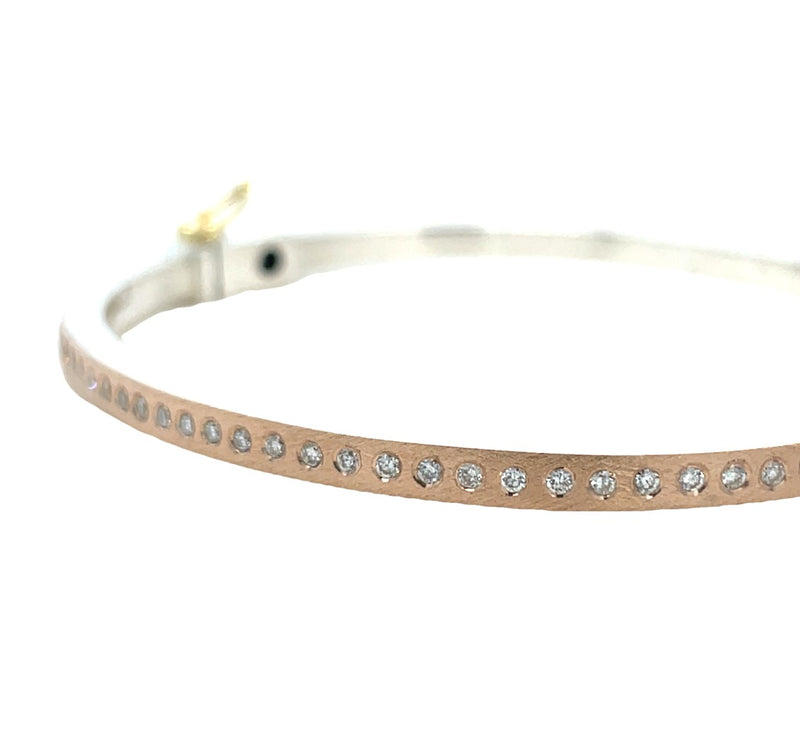 18K ROSE GOLD AND STERLING SILVER DIAMOND BRACELET