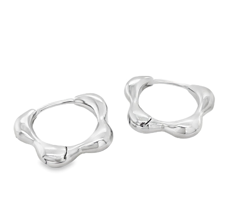 RHODIUM PLATED HUGGY EARRINGS  #806-00564
