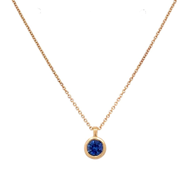18K YELLOW GOLD SAPPHIRE NECKLACE