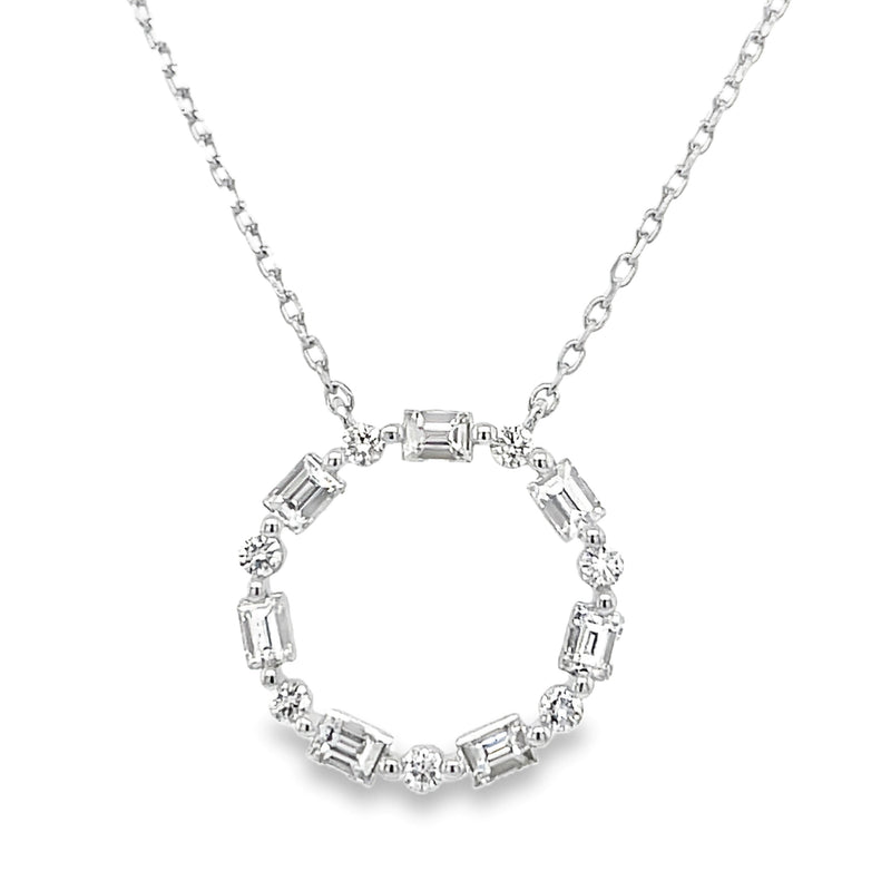 14K WHITE GOLD DIAMOND NECKLACE  #165-00138