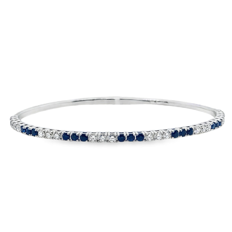 14K WHITE GOLD SAPPHIRE AND DIAMOND BRACELET  #240-00092