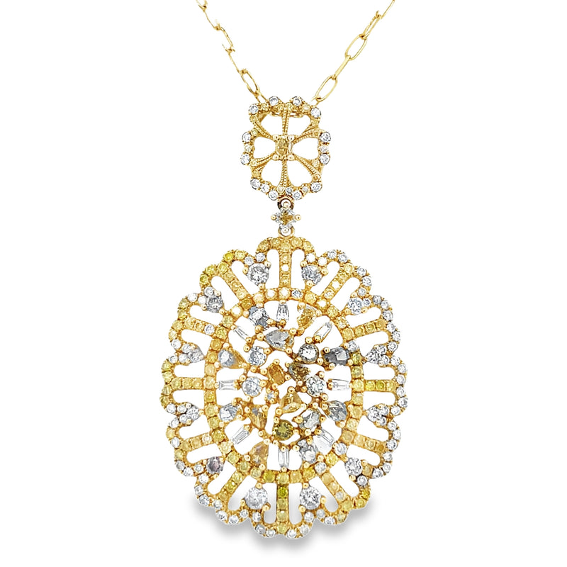 18K YELLOW GOLD DIAMOND NECKLACE  #165-00253
