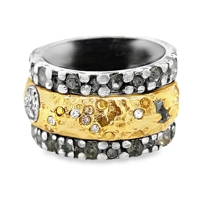 VINTAGE SILVER RING AND 24K GOLD PLATED RING  #808-00033