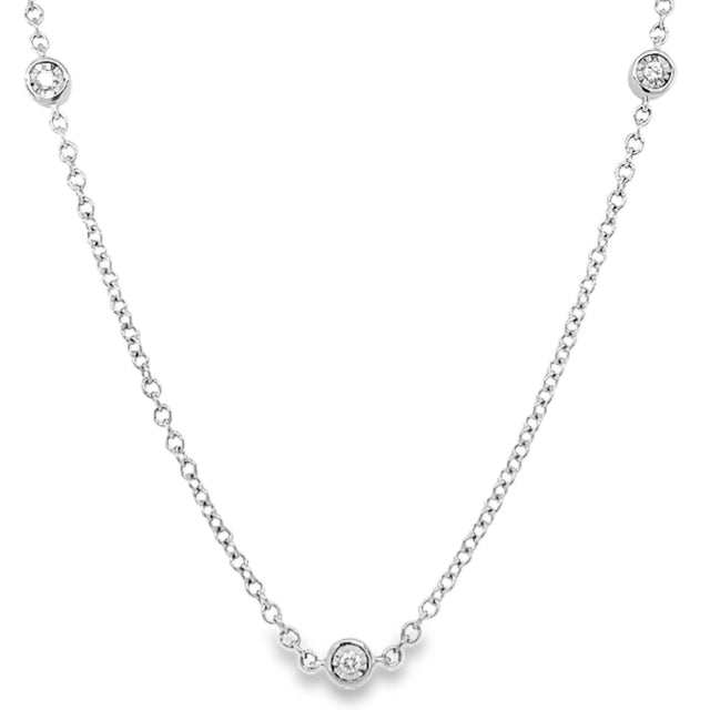 14K WHITE GOLD DIAMOND NECKLACE  #165-00095