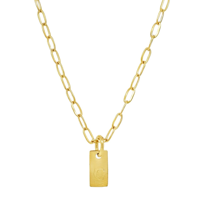 GOLD PLATED STAINLESS STEEL INITIAL NECKLACE  #805-00789
