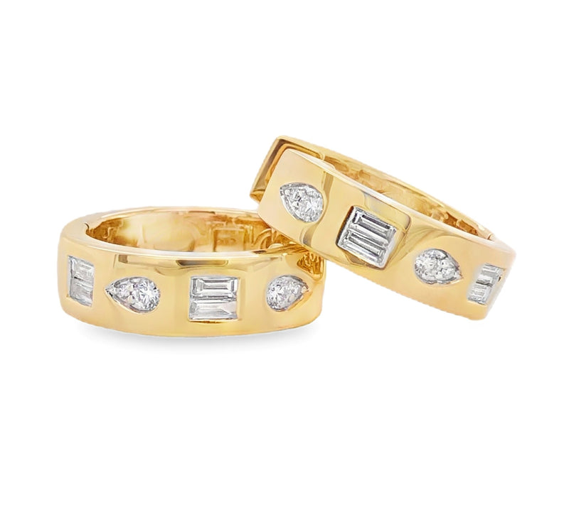 14K YELLOW GOLD DIAMOND EARRINGS  #150-00527