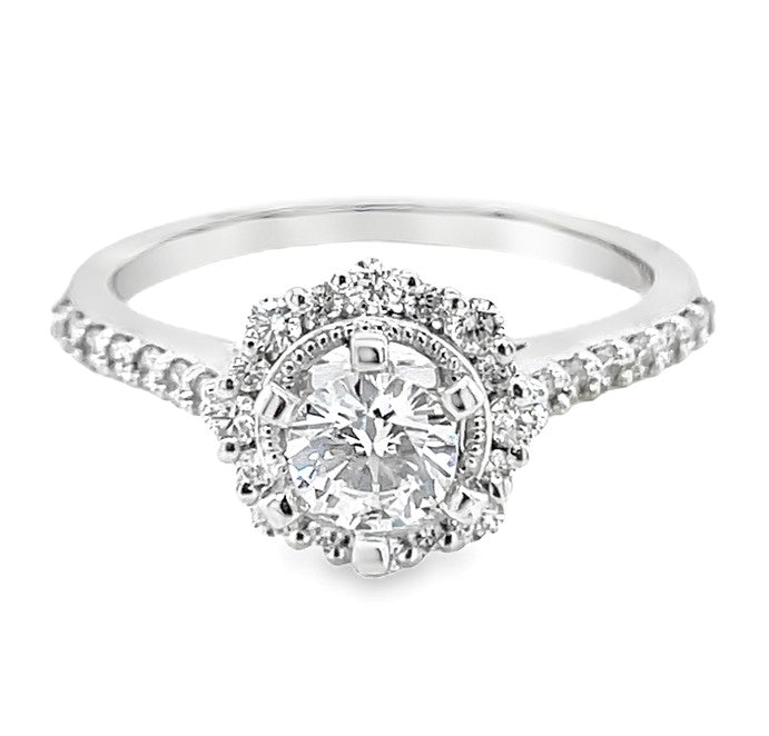 14K WHITE GOLD DIAMOND SEMI MOUNT  #100-00061