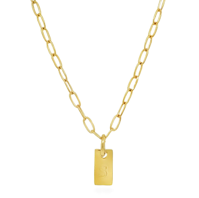 GOLD PLATED STAINLESS STEEL INITIAL NECKLACE  #805-00798