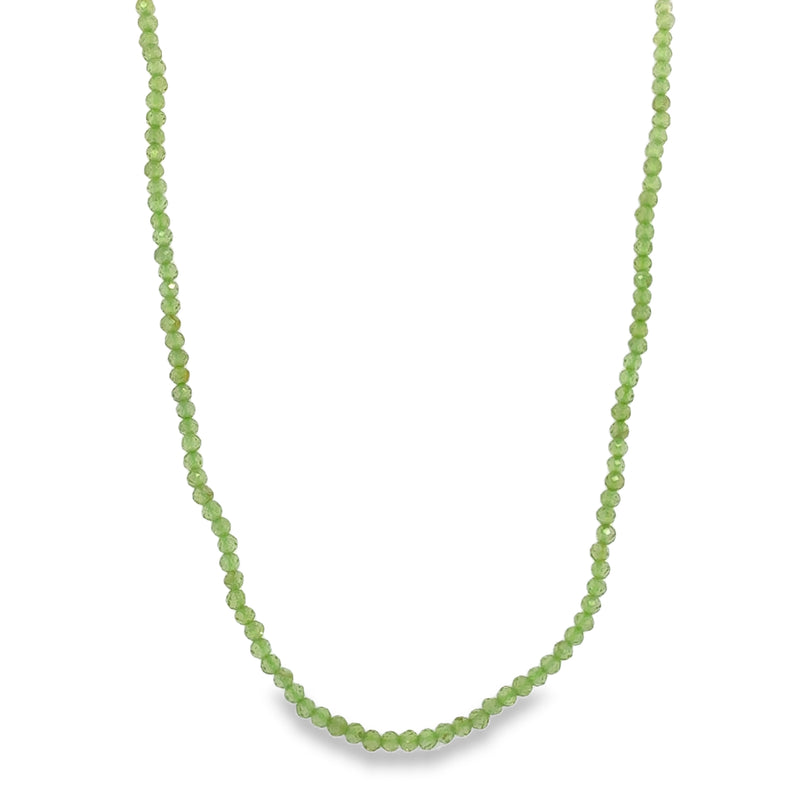 LIGHT GREEN PERIDOT BEADED NECKLACE  #805-00814
