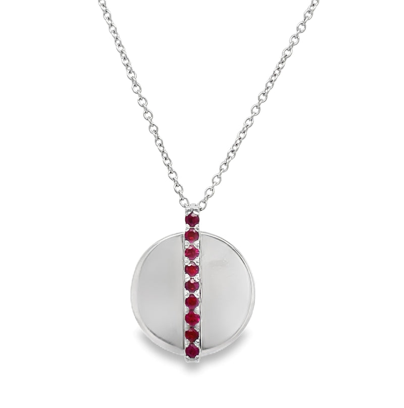 14K WHITE GOLD RUBY NECKLACE  #230-00061