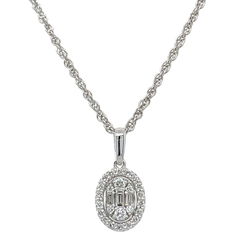 14K WHITE GOLD DIAMOND NECKLACE