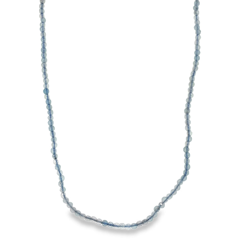 PALE BLUE AQUAMARINE BEADED NECKLACE   #805-00824