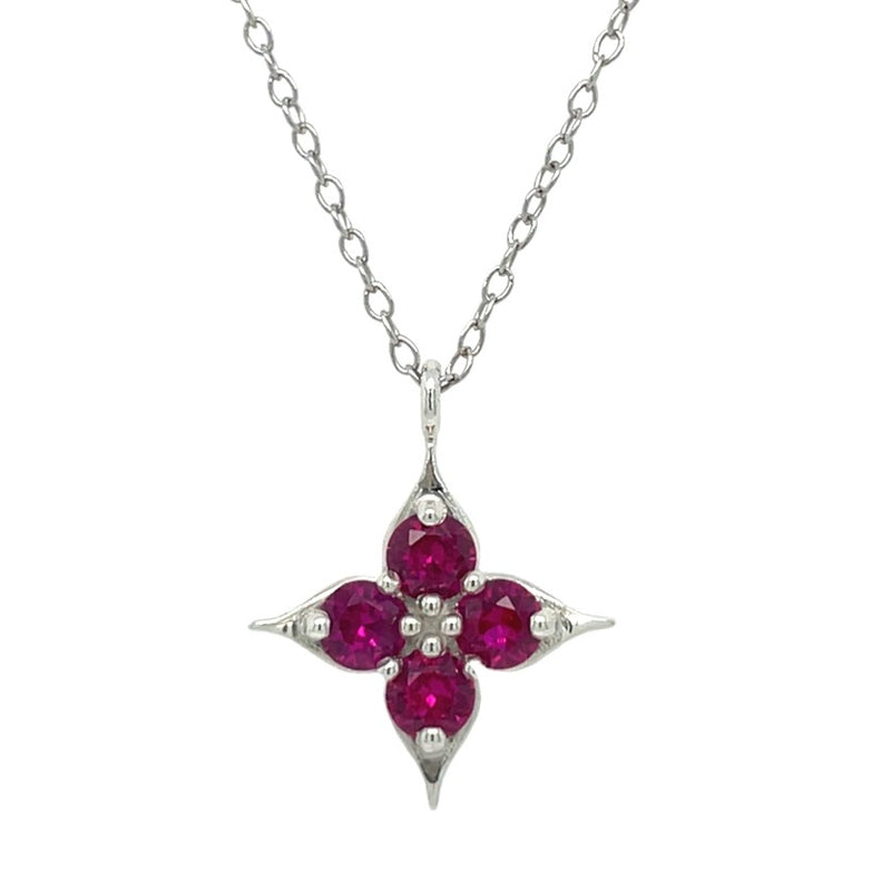 STERLING SILVER RUBY NECKLACE  #230-00261