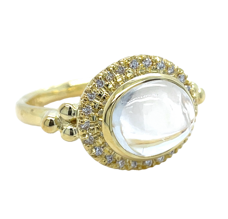 14K YELLOW GOLD MOONSTONE RING