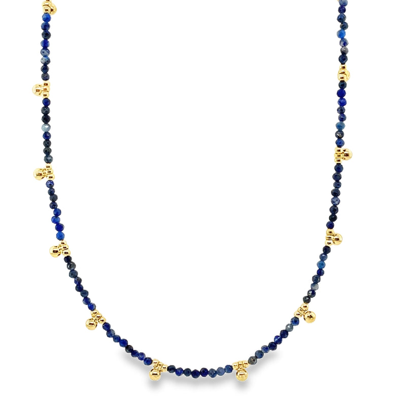 GOLD PLATED AND COLORED BEAD NECKLACE  #235-00265