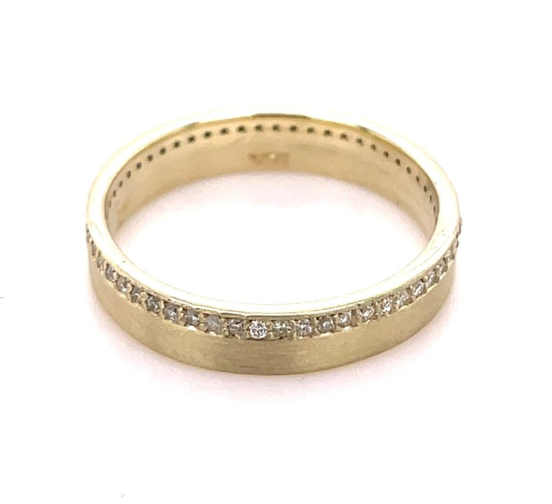 14K YELLOW MATTE GOLD DIAMOND RING