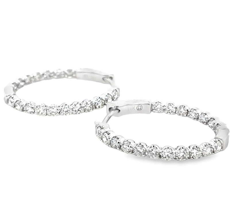 14K WHITE GOLD DIAMOND EARRINGS  #150-00160