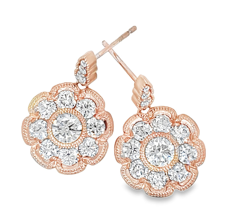 14K ROSE GOLD DIAMOND EARRINGS