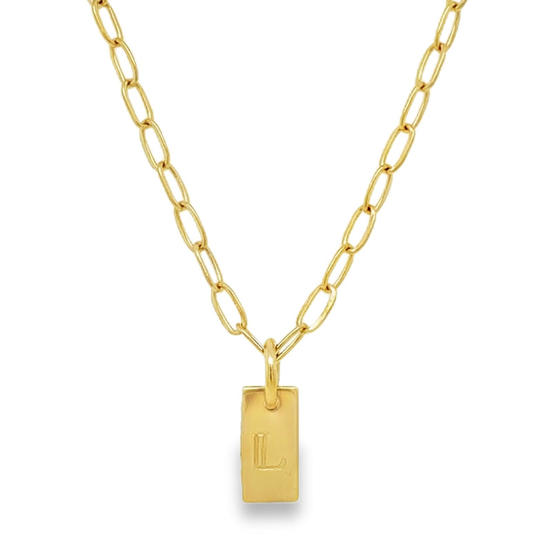 GOLD PLATED STAINLESS STEEL INITIAL NECKLACE  #805-00794