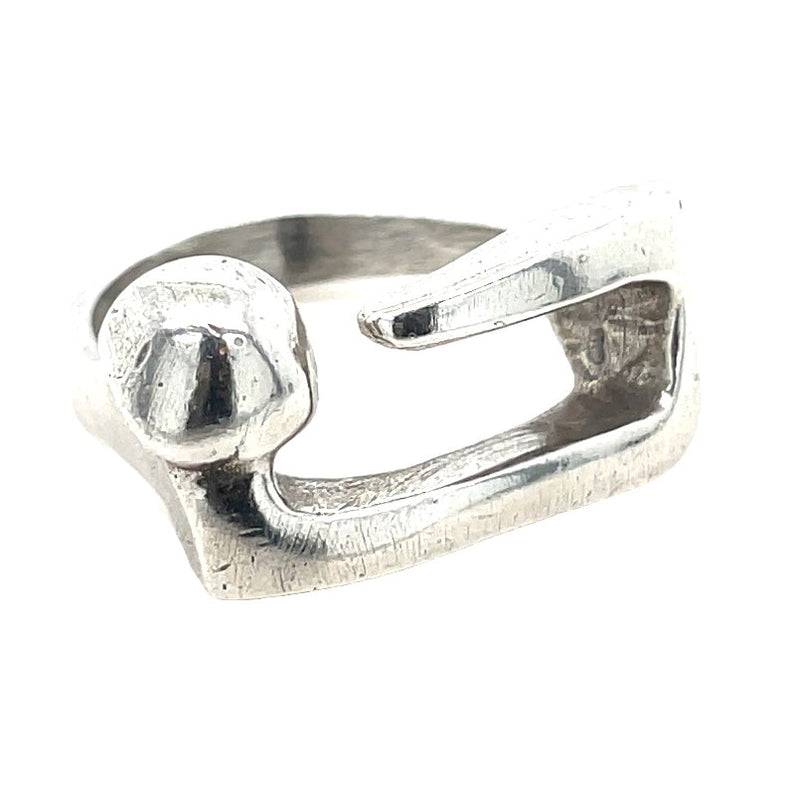 SILVER PLATED PEWTER RING